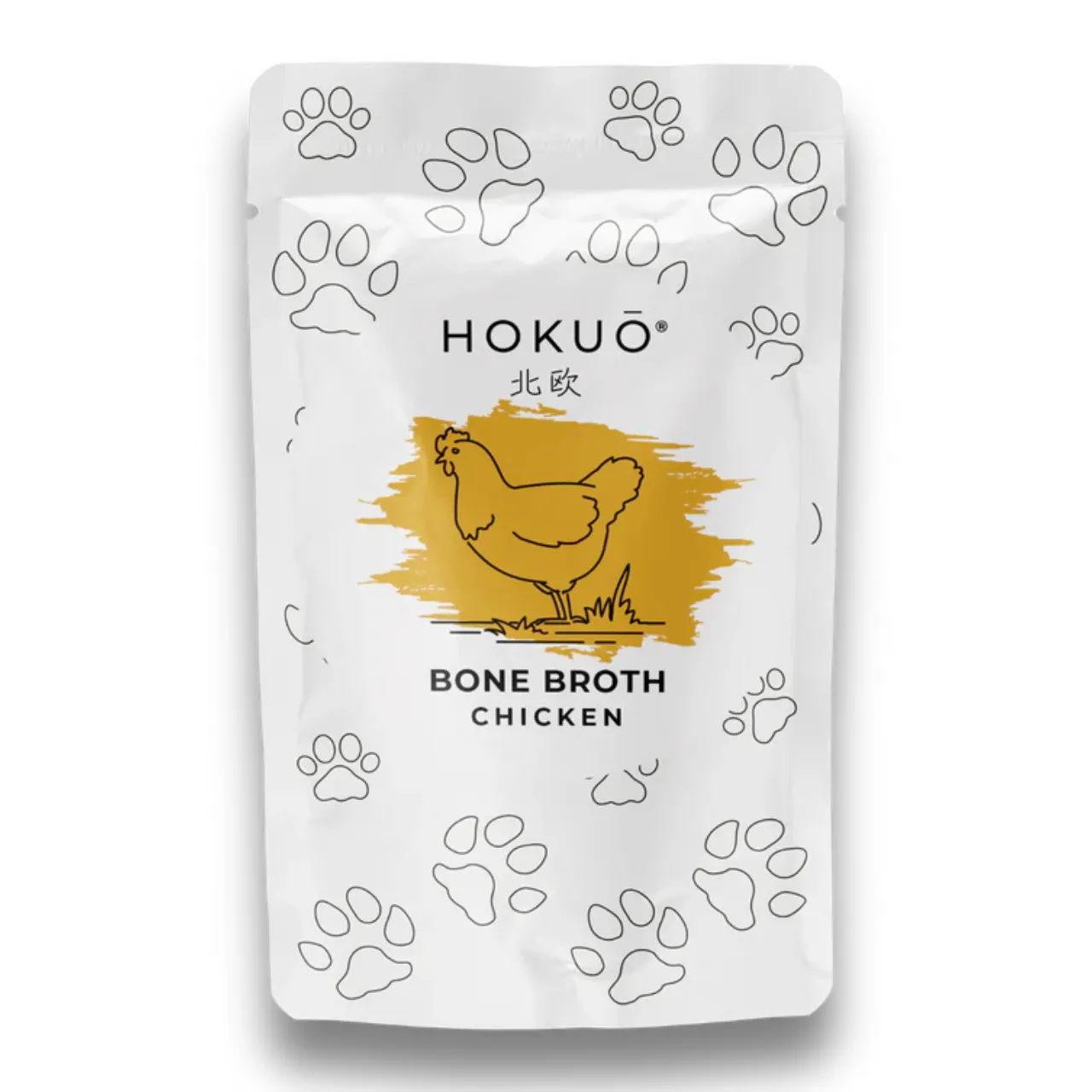 Hokuo Chicken Bone Broth 100 ml - naturlig kyllingebouillon til hunde og katte